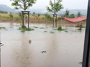 So sah es zum Beispiel beim Hochwasser im Juli am Tierheim in Zell am Ebersberg aus.