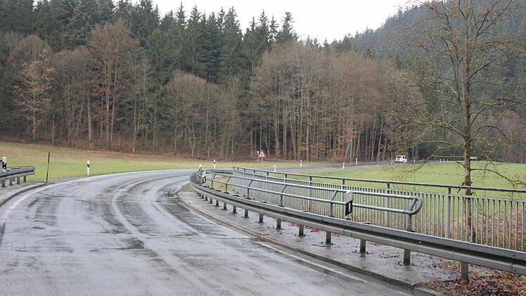 Eigentlich sollte die Kreisstraße nach der Kremnitzbrücke kerzengerade durch den Fels getrieben werden, künftig macht sie einen kleinen Schlenker nach rechts und führt dann durch den nicht mehr so hohen Felsen. Alle Bäume zwischen der neuen Trasse und dem Kremnitzbach werden entfernt.  Foto: Friedwald Schedel
