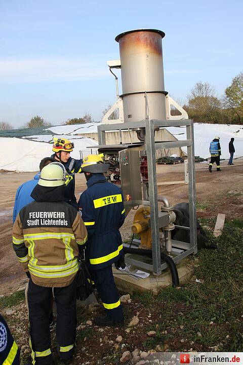 Hoher Sachden bei Brand in Biogasanlage in Buch am Forst