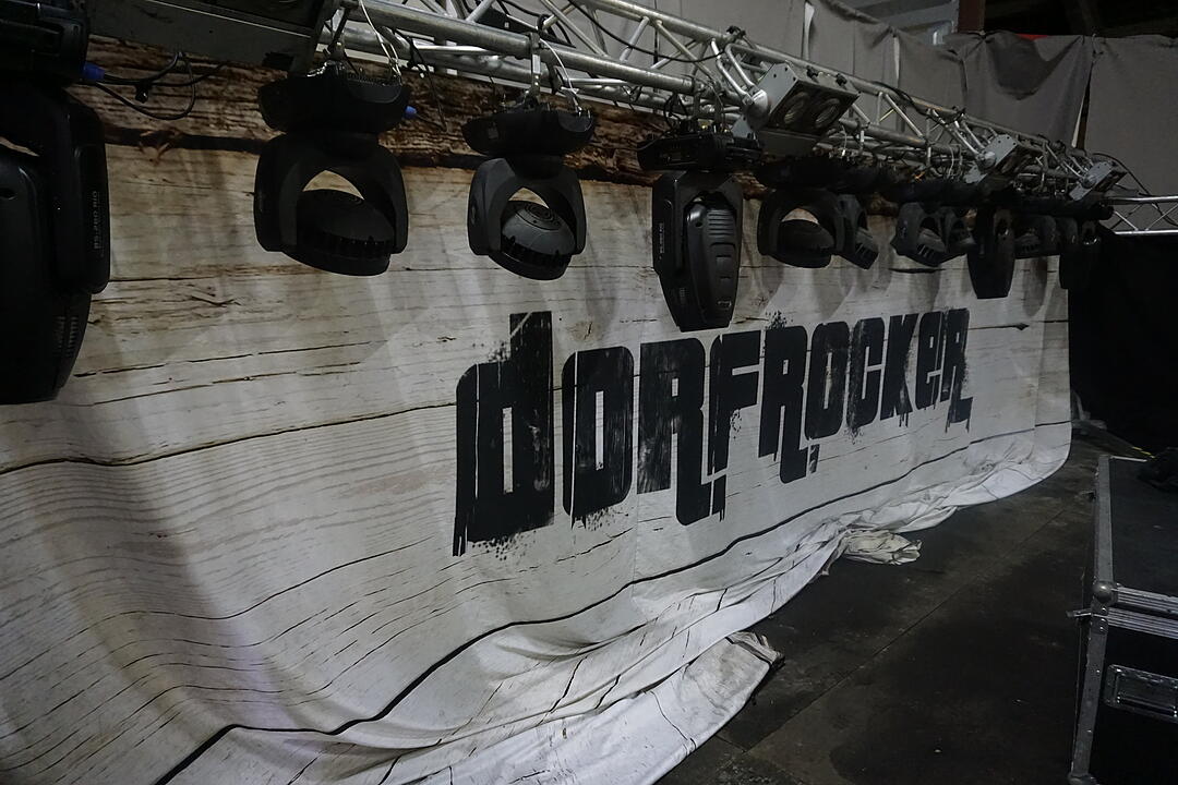 Backstage bei den Dorfrockern beim Eichenbühler Hoffest