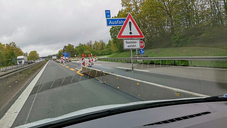 Autobahn, A73, Baustelle, Sperrung