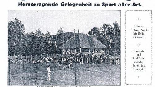 Mit den Bildern vom neuen Gebäude des Golfclubs und des  Tattersalls wurde 1912 für die Stadt geworben. Quelle: Stadtarchiv