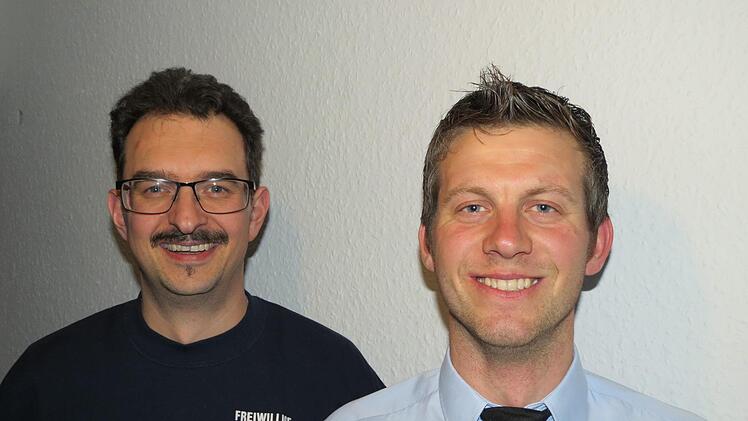 Kommandant  Dominik Billman (rechts) und Stellvertreter Stefan Alt. Doris Bauer