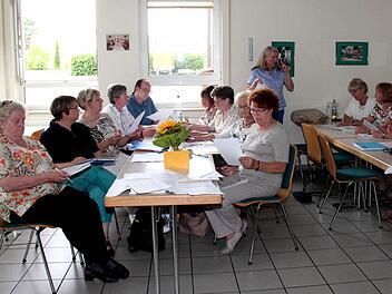 Rosi Schmitt (stehend) hat die ehrenamtlichen Helfer ausgebildet. Foto: Johanna Blum