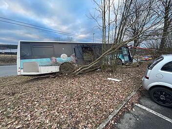 Bus kommt in Marktredwitz von Straße ab und landet im Graben - Rettungshubschrauber im Einsatz Bus kommt in Marktredwitz von Straße ab und landet im Graben - Rettungshubschrauber im Einsatz