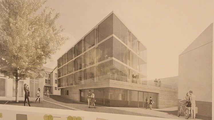 Der Entwurf aus Fulda: Sockel aus Stampfbeton mit Glaskubus darüber. Foto: Ralf Ruppert