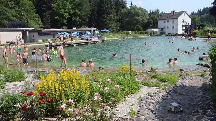 Das Naturerlebnisbad in Rothenkirchen verzeichnete am Wochenende so viele Besucher wie seit 2003 nicht mehr. Auch in den anderen Freibädern im Kreis wurden Besucherrekorde aufgestellt. Foto: Karl-Heinz Hofmann