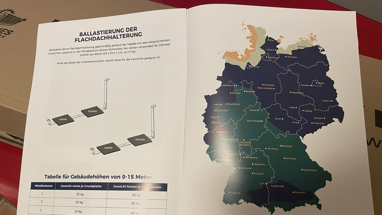 Inklusive individueller Anleitung zum Montagesystem &ndash; mit passender Ballastierungs-Empfehlung.