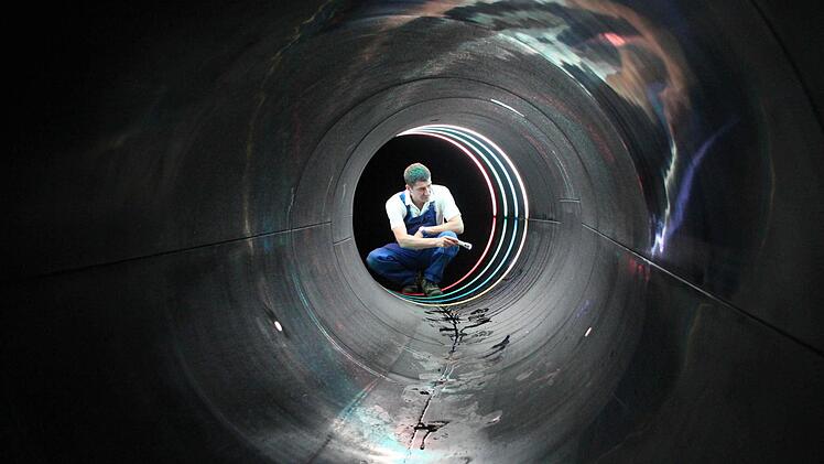 Die Rutsche wird von unten nach oben abgegangen. Foto: Thomas Heuchling
