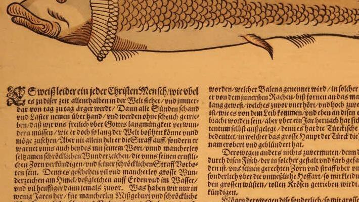 Das Flugblatt kritisierte Mode als Sünde und insbesondere die Träger der gerüschten Halskrausen als eitle Fische. Foto: Barbara Herbst