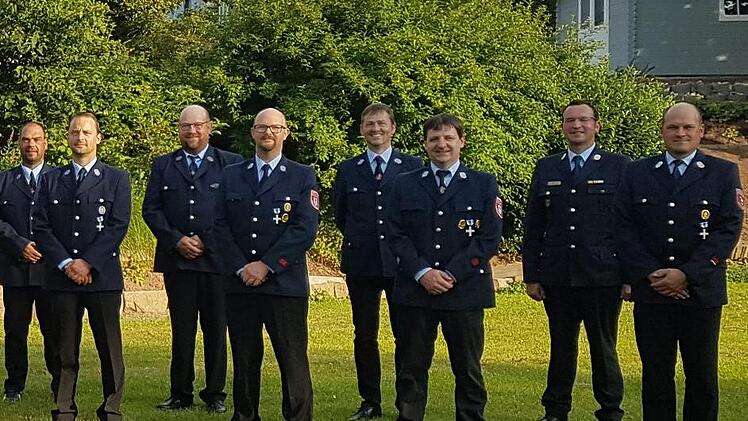 Ehrung für 25 Jahre aktive Mitgliedschaft bei der Feuerwehr Wartmannsroth.