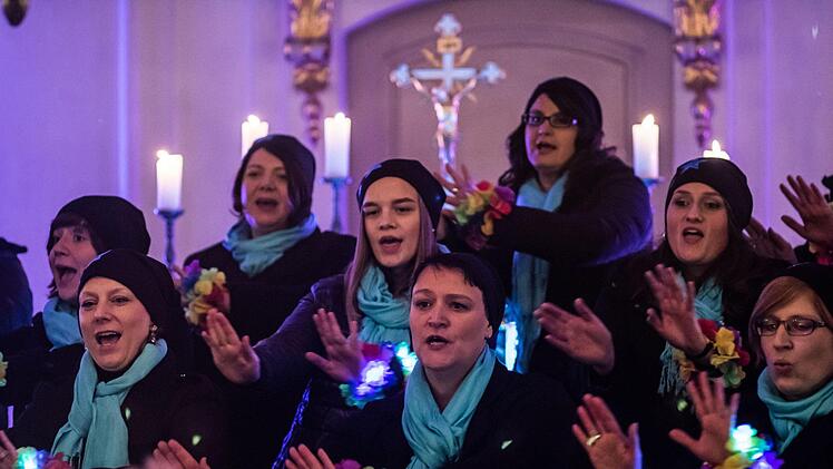 Begeisternder Auftritt: Das Vocalensemble Coburg gastierte in der Schlosskirche von Lahm im Itzgrund.Foto: Jochen Berger