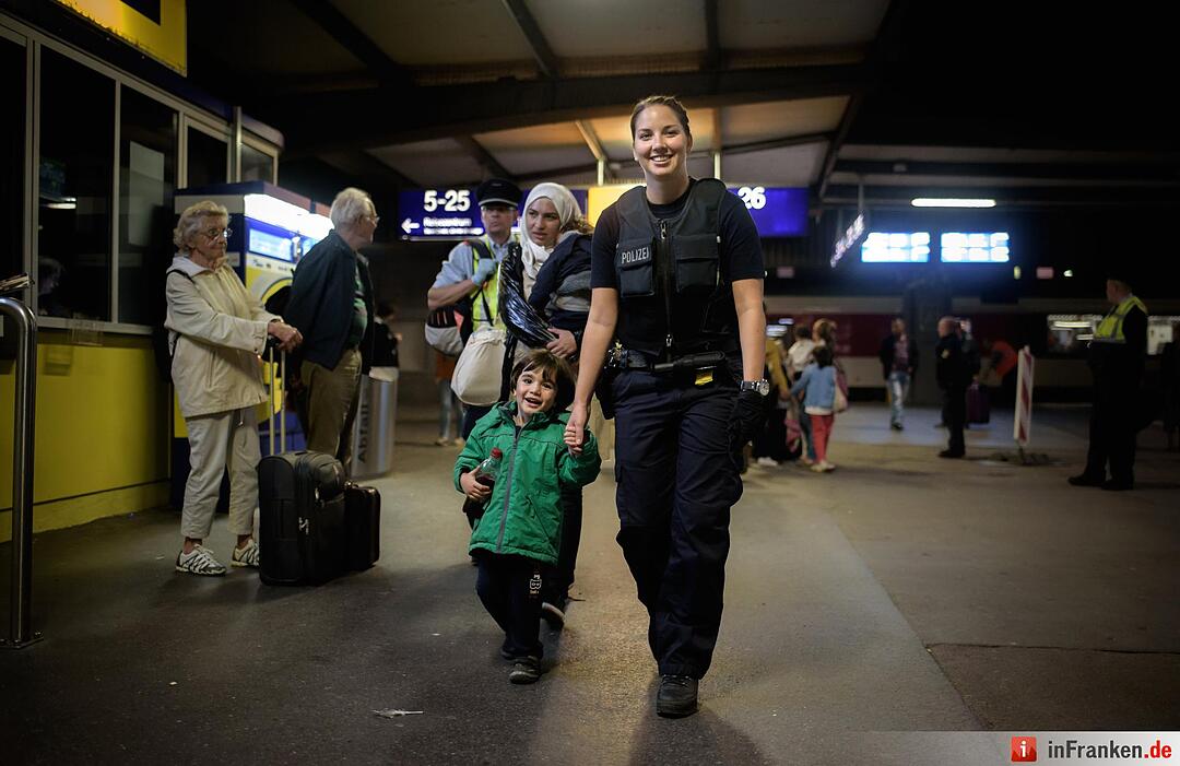 Ankunft von Flüchtlingen am Hauptbahnhof München