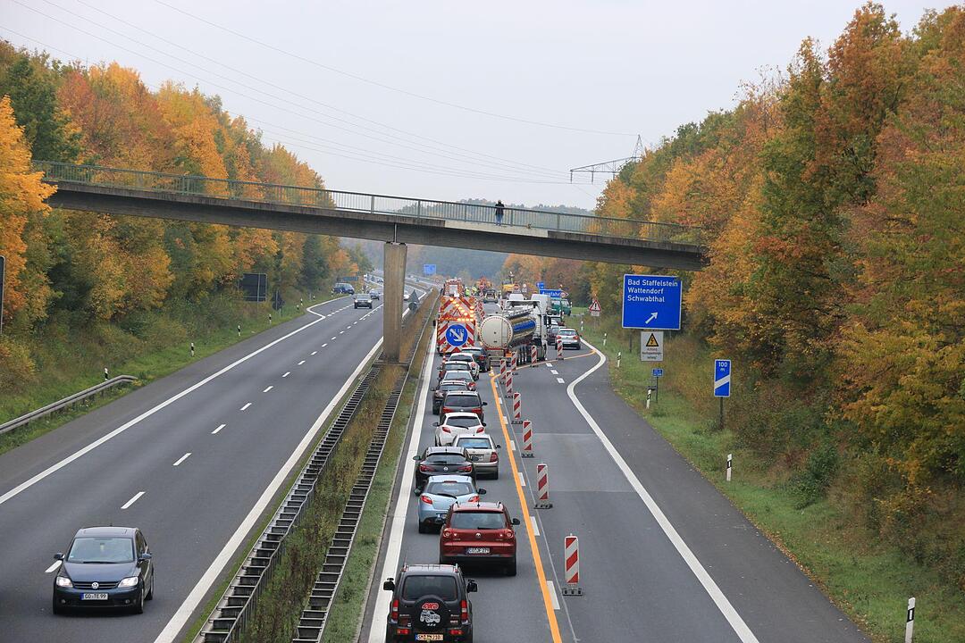 Unfall auf A73 bei Bad Sttaffelstein