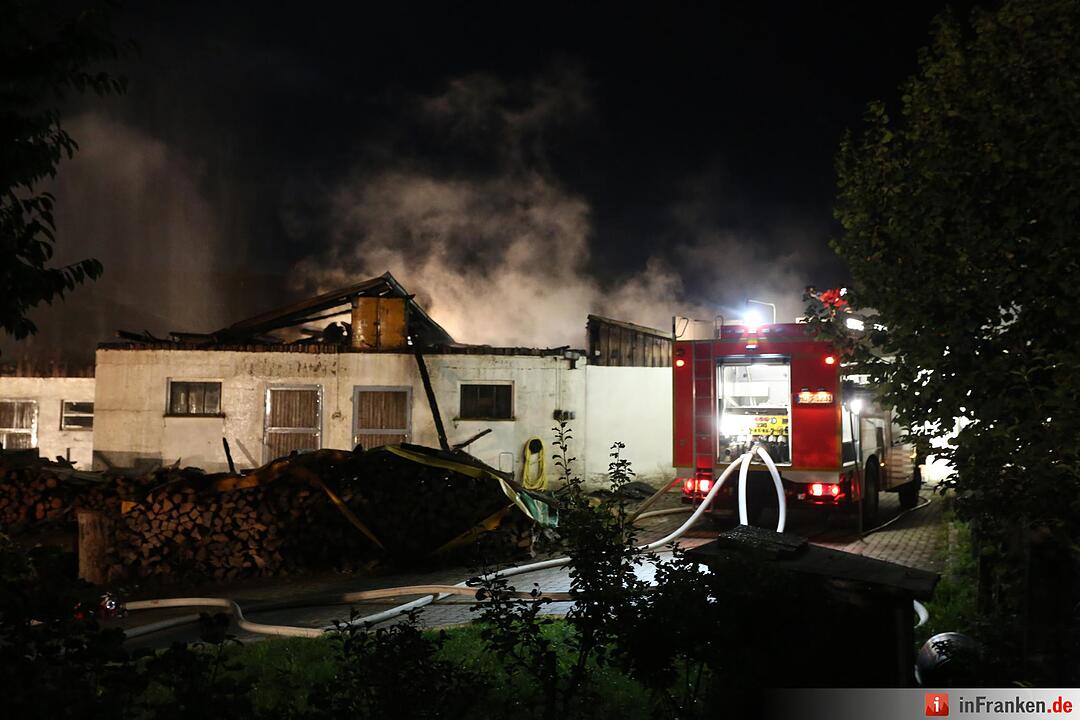 Großbrand im Kreis Hof
