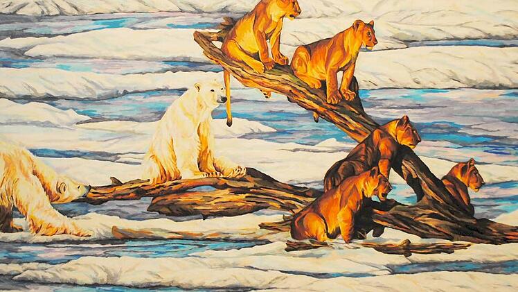 "Tabubruch", Acryl, Papiercollage 2012, 180 x 200 cm.
