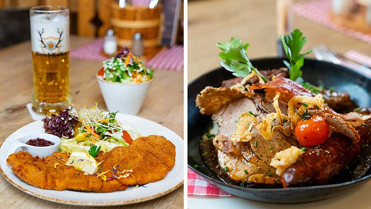 Eine wechselnde Tageskarte erg&auml;nzt die Alpenkulinarik im Schweinfurter Hirschkeller.