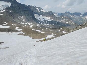 Im Paznauner Hochgebirge liegt selbst Ende Juli noch Schnee. Der Silvretta-Lauf ist nur was für konditionsstarke Bergläufer. Fotos: Michael Kraus
