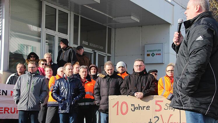 Demo bei Schaeffler in Elfershausen. Foto: Heike Beudert
