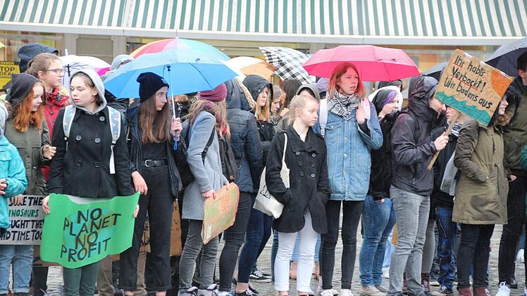 Rund 200 Schüler nahmen am Freitag an der zweiten "Fridays for Future"-Demonstration in Coburg teil.Oliver Schmidt