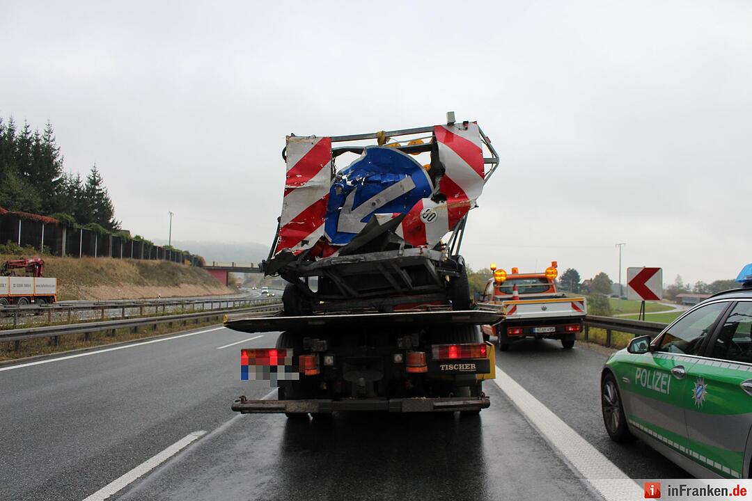 Lkw-Unfall auf der A9 bei Trockau