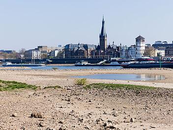 Trockenheit am Rhein