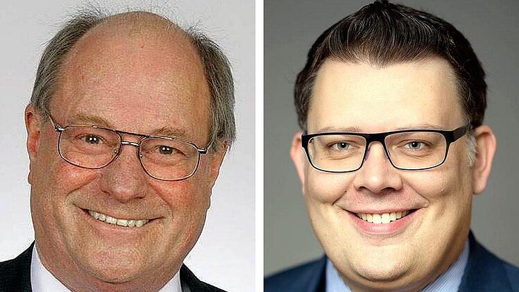 Hans-Peter Schmitz  (links) hat sich am Sonntag bei der Wahl zum  neuen Sonneberger Landrat klar gegen seinen  Mitbewerber, Danny Dobmeier von der CSU (rechts) durchgesetzt.