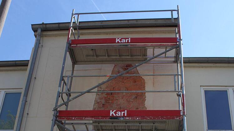 Vom Mosaik ist nur noch der Umriss zu sehen. Jann Weckel