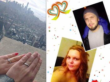 Ein besonderes Liebesgeständnis machte Nikolai seiner Nicole: Einen Heiratsantrag auf dem Empire State Building. Foto: Nicole Scheibe - Montage: Lena Alt
