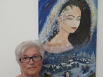 Inge Kaufmann aus Kunreuth vor einem ihrer Kunstwerke Foto: Thomas Weichert
