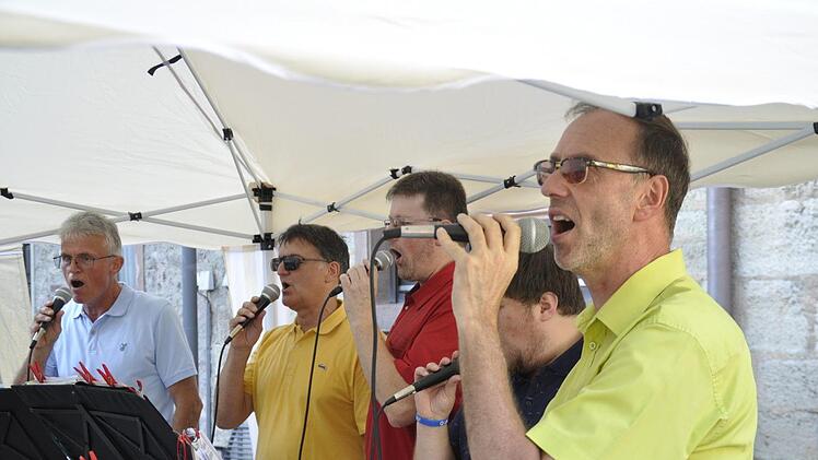Das Ensemble Sing‘n'Swing feierte auf dem Viehmarkt seinen 20. Geburtstag. Foto: Peter Klopf