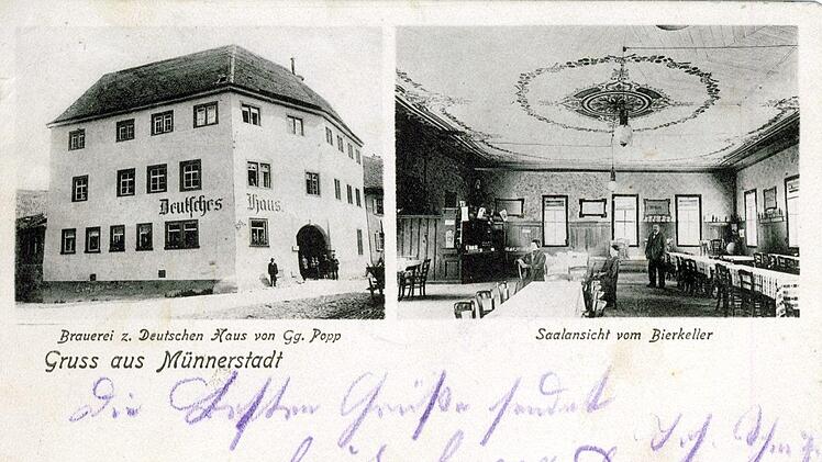 Das Gasthaus "Zum Deutschen Haus"  auf einer alten Postkarte.Repro Stadtarchiv