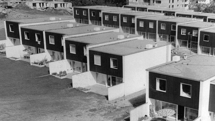 Reihenhäuser Typ C im August 1966. Foto: CT-Archiv