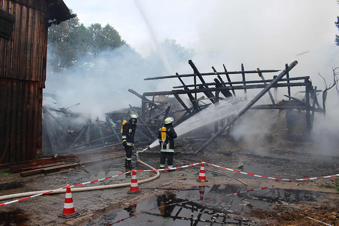 Scheunenbrand im Landkreis Bayreuth