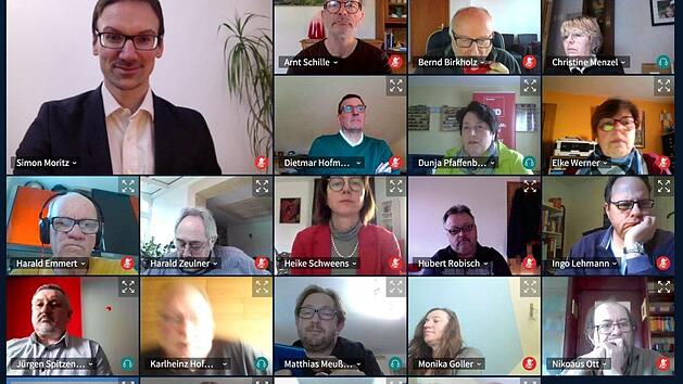 Die digitale Delegiertenkonferenz der SPD im Bundestagswahlkreis Kulmbach nominierte Simon Moritz (oben, links) als Bundestagskandidaten für die Wahl am 26. September.