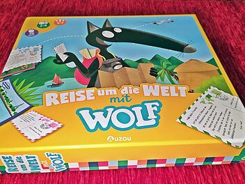 Reise um die Welt mit Wolf - Rezension des Postkarten-Brettspiels für Kinder