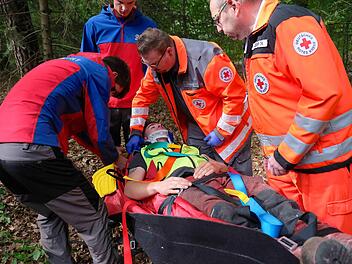 Zum Übungseinsatz kam nicht nur der Rettungsdienst. Auch die Bergwacht wurde von der Integrierten Leitstelle entsandt.