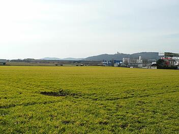 Landwirtschaftlich genutzte Flächen und Brachland im Westen der Kreisstadt, entlang der Autobahn, sind angedacht für die Ausweisung von Gewerbeflächen. Auch "An der Zeil" in Schney könnte das Gewerbegebiet erweitert werden. Insgesamt sieht der Haushalt der Stadt rund 2,6 Millionen Euro für den Grunderwerb vor. Foto: Ramona Popp