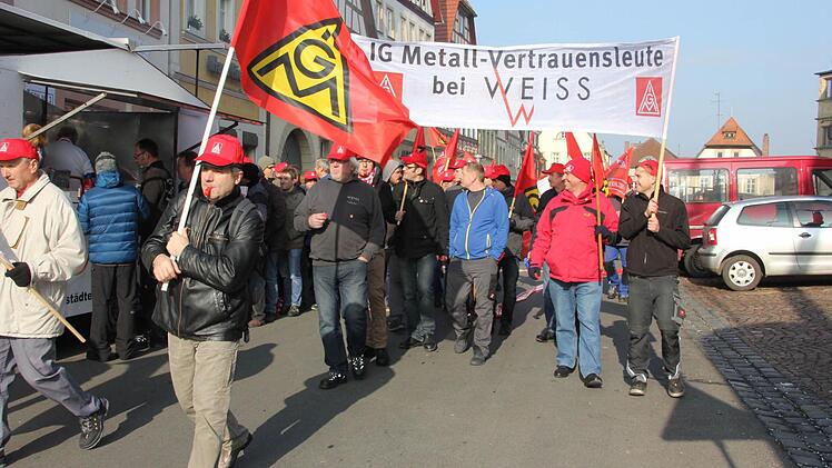 Auch aus Maroldsweisach nahm eine Delegation am Warnstreik teil. Foto: Ralf Kestel
