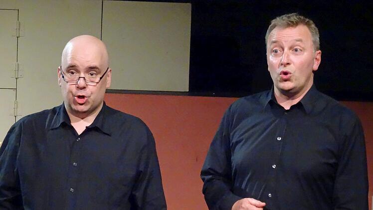 Impressionen vom Schumann-Liederabend in der Coburger Reithalle: Sascha Mai (links) und Martin Trepl.Foto:Jochen Berger