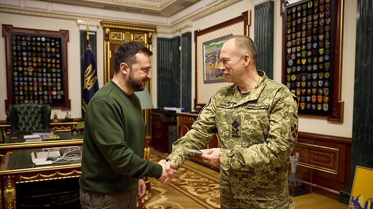 Ukrainischer Pr&auml;sident Selenskyj und Oberbefehlshaber Syrskyj
