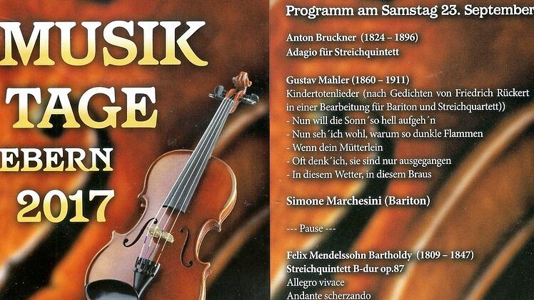 Das Plakat und ein Teil des Programms für die Premiere der Musiktage im September. Repro FT/Konzept: Frank Schilling