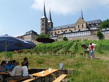 Das bauliche Ensemble des 1000-jährigen Klosters Michaelsberg ist Teil der Unesco-Welterbestätte "Altstadt von Bamberg". Es lockte jedoch nicht viele am Welterbetag an den Michelsberger Weinberg. Foto: Marion Krüger-Hundrup