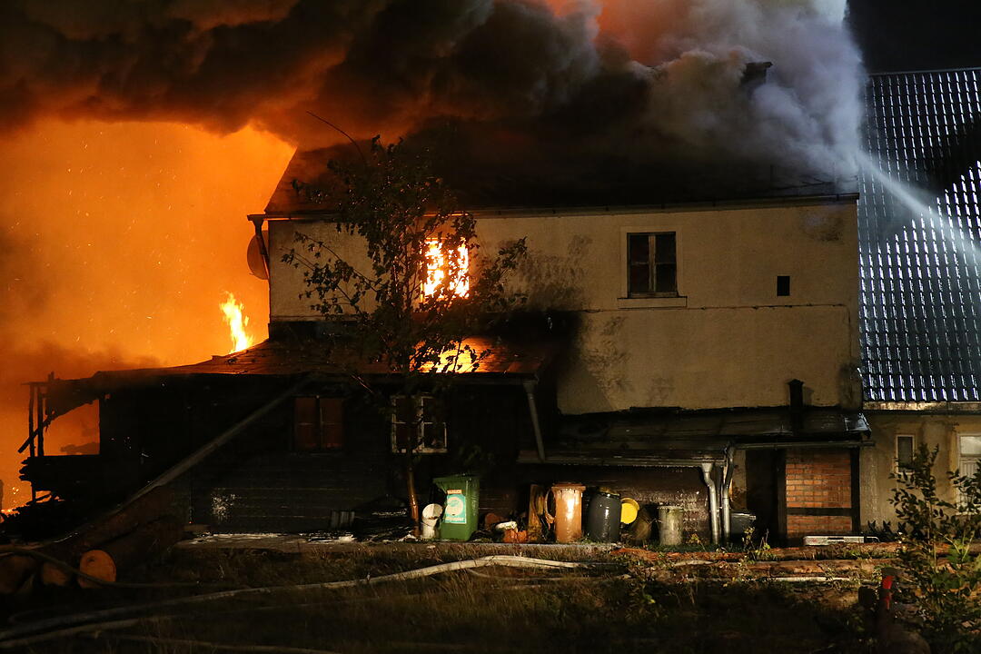 Sägewerk in Rehau in Flammen