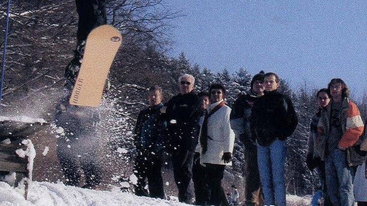 Sogar Snowboard-Meisterschaften wurden früher am Skihang in Kupferberg ausgetragen. Foto: Archiv Skiclub/Fritz Dumler