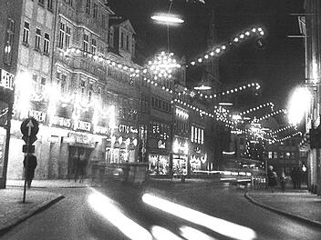 Blick in die Coburger Spitalgasse zur Adventszeit des Jahres 1972Foto: CT-Archiv