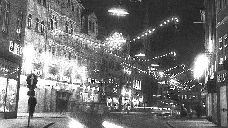 Blick in die Coburger Spitalgasse zur Adventszeit des Jahres 1972Foto: CT-Archiv