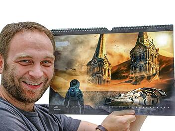 Sandsturm am Bamberger Dom: Grafikkünstler Michael Karg beamt den Betrachter ins Jahr 2091. Diana Fuchs