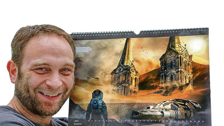 Sandsturm am Bamberger Dom: Grafikkünstler Michael Karg beamt den Betrachter ins Jahr 2091. Diana Fuchs
