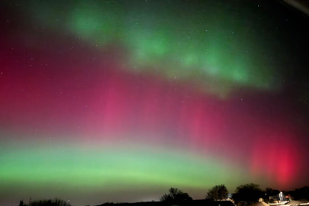 Seltene Polarlichter &uuml;ber Hochfranken